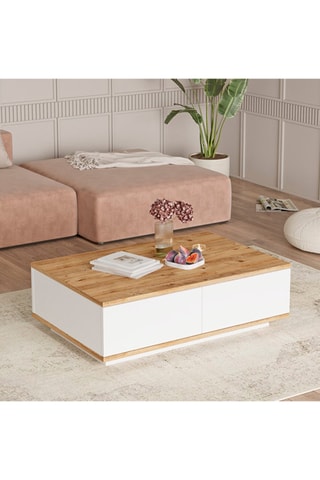 Table basse 2 abattants - 90 x 29 x 60 cm