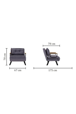 Fauteuil convertible Sando - 78 x 67 x 78 cm