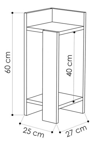 Table de chevet - 25 x 60 x 27 cm