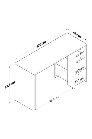 Bureau - 120 x 73,8 x 45 cm