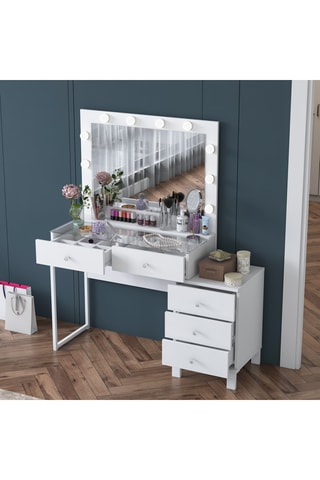 Coiffeuse 5 tiroirs  BJ150 - 141,8 x 120 x 40 cm
