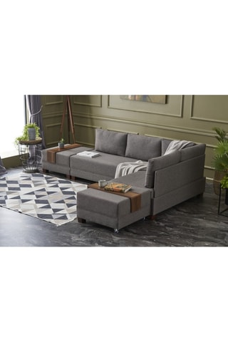 Canapé 4 places d'angle droit convertible  Fly Corner Sofa Bed Right - Gris - En tissu