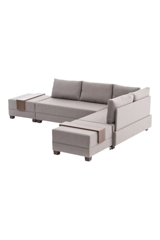 Canapé 4 places d'angle droit convertible  Fly Right - Crème - En tissu