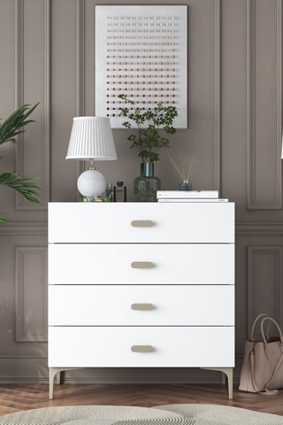 Commode 4 tiroirs - 85,6 x 90,7 x 45 cm
