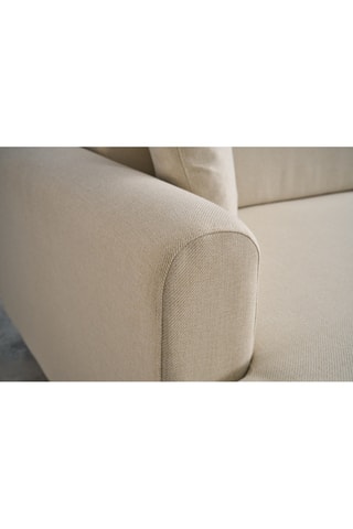 Canapé 3 places d'angle gauche convertible  Mane Left - Crème - En tissu