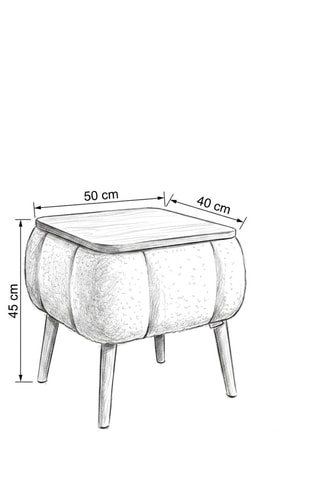 Table de chevet  Lina -  45 x 50 x 40 cm