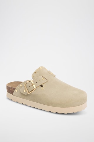Leren Clogs - Kaki
