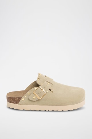 Leren Clogs - Kaki