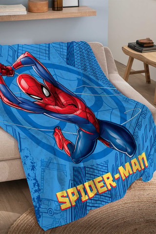 Manta Cuddle Spiderman Home Action Los Vengadores Marvel - Azul - 125 x 150 cm