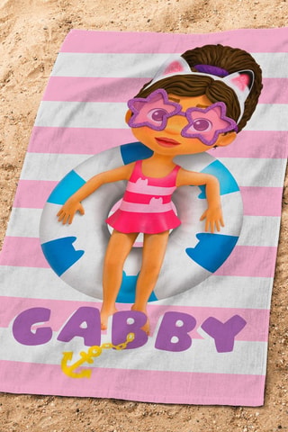 Toalla de playa La casa de muñecas de Gabby - Rosa - 70 x 120 cm