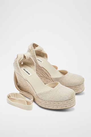 Espadrilles met Sleehak - Beige
