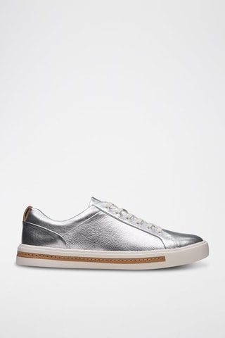 Leren Sneakers Un - Zilverkleurig