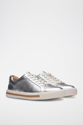 Leren Sneakers Un - Zilverkleurig