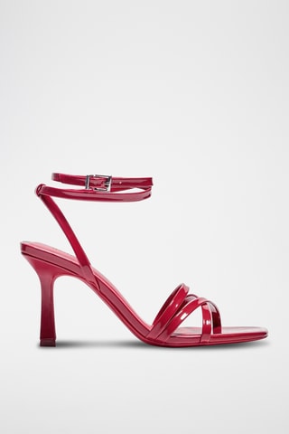Sandales à talons vernies - Rouge