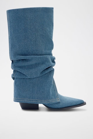 Stivali effetto trompe-l’œil in jeans - Blu