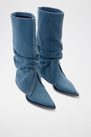 Stivali effetto trompe-l’œil in jeans - Blu