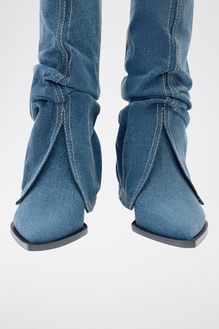 Stivali effetto trompe-l’œil in jeans - Blu