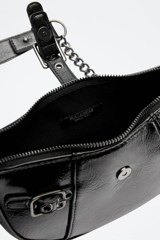 Sac bandoulière verni - Noir
