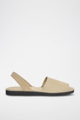 Sandali in pelle scamosciata - Ecrù