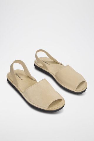 Sandali in pelle scamosciata - Ecrù