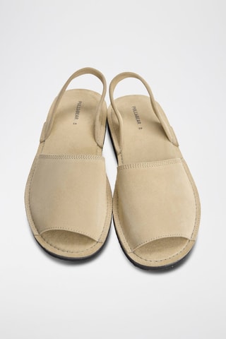 Sandali in pelle scamosciata - Ecrù