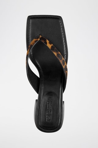 Sandales à talons en cuir - Noir