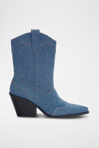 Santiags en jean - Bleu