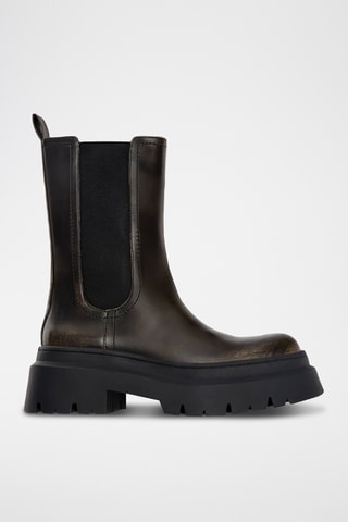 Bottines Chelsea plateformes - Kaki