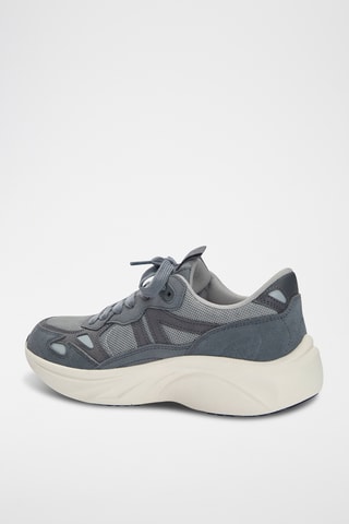 Leren Sneakers - Donkergrijs - Pull & Bear