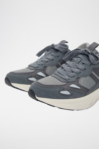 Leren Sneakers - Donkergrijs - Pull & Bear