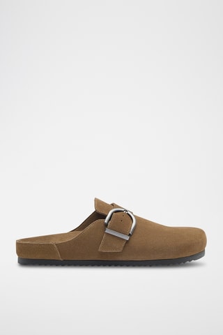 Mules en nubuck - Marron
