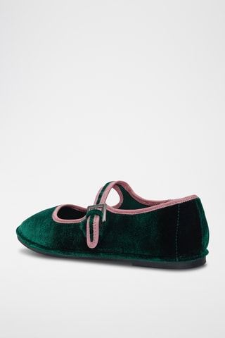 Velours Mary Janes - Donkergroen Pull & Bear