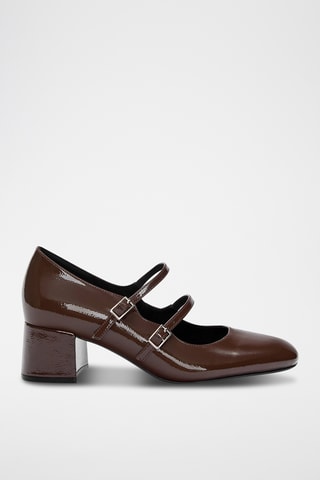 Gelakte Mary Janes met Hak - Donkerbruin - Pull & Bear