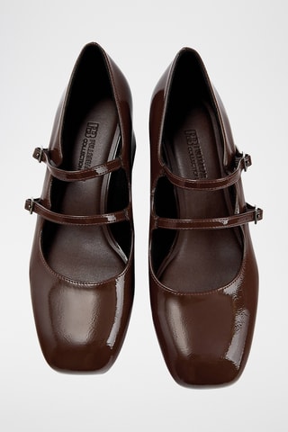 Gelakte Mary Janes met Hak - Donkerbruin - Pull & Bear