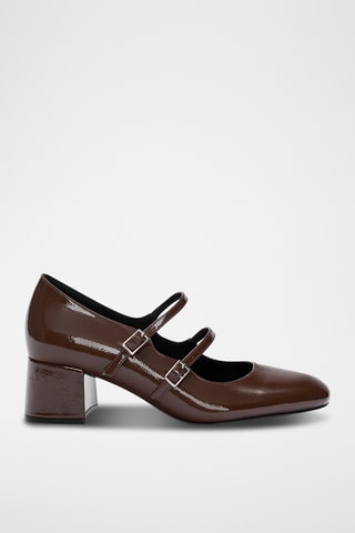 Gelakte Mary Janes met Hak - Donkerbruin - Pull & Bear