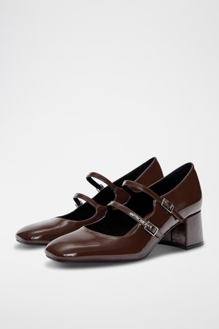 Gelakte Mary Janes met Hak - Donkerbruin - Pull & Bear