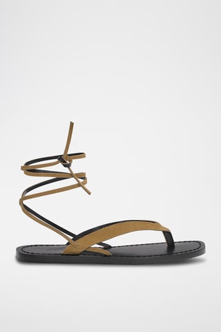 Sandales à talons en nubuck - Marron