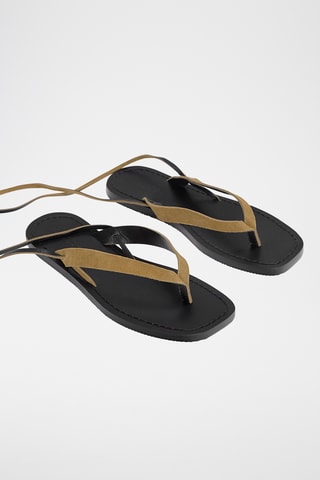 Sandales à talons en nubuck - Marron