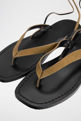 Sandales à talons en nubuck - Marron