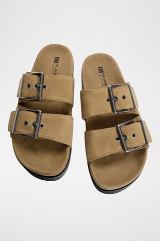 Mules en nubuck - Marron clair
