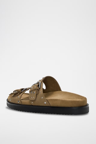 Mules en nubuck - Marron clair