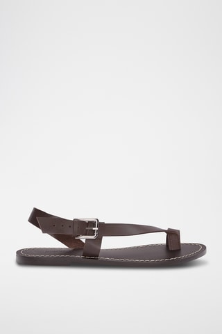 Sandales en cuir - Marron foncé
