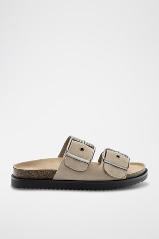 Mules en nubuck - Beige clair