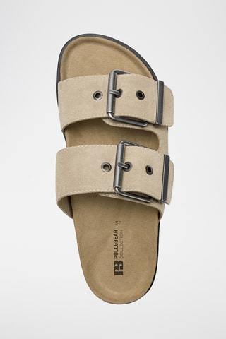 Mules en nubuck - Beige clair
