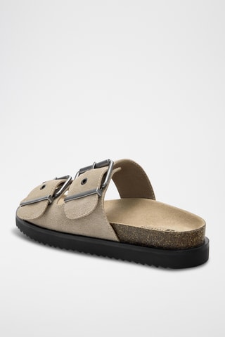 Mules en nubuck - Beige clair