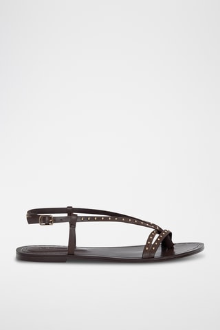 Sandales en cuir - Marron foncé