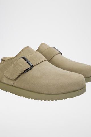Nubuck Clogs - Beige - Pull & Bear