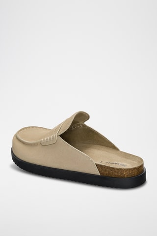 Nubuck Clogs - Beige - Pull & Bear