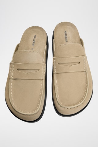 Nubuck Clogs - Beige - Pull & Bear
