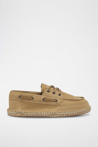 Chaussures bateau en nubuck - Beige